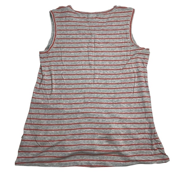 Cabi Stripe Ruffle Tank Top 5331 Orange and Grey Size Small - Picture 4 of 4